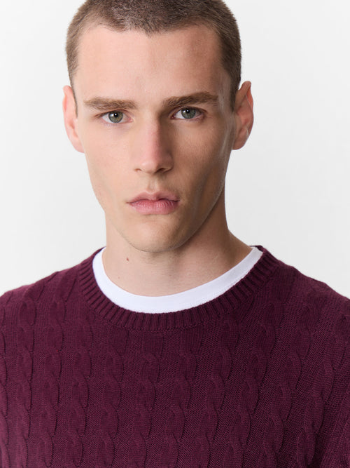 Pull col rond bordeaux - Father & Sons   - 3 