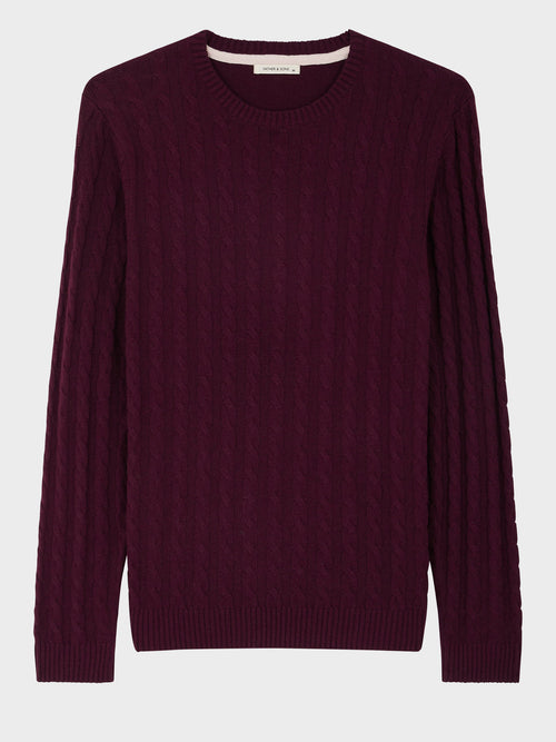 Pull col rond bordeaux - Father & Sons   - 4 
