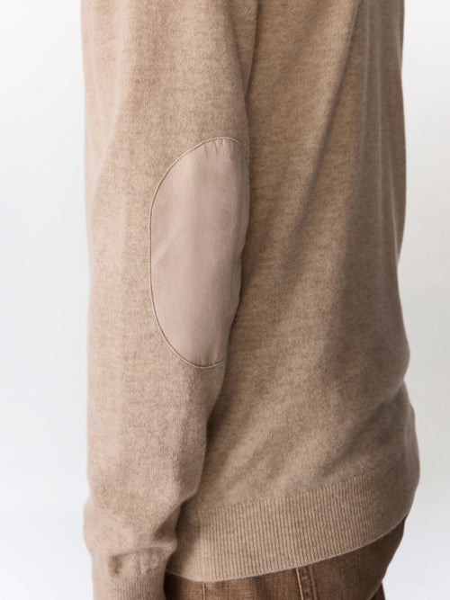 Pull col zippé en cachemire beige - Father & Sons   - 5 