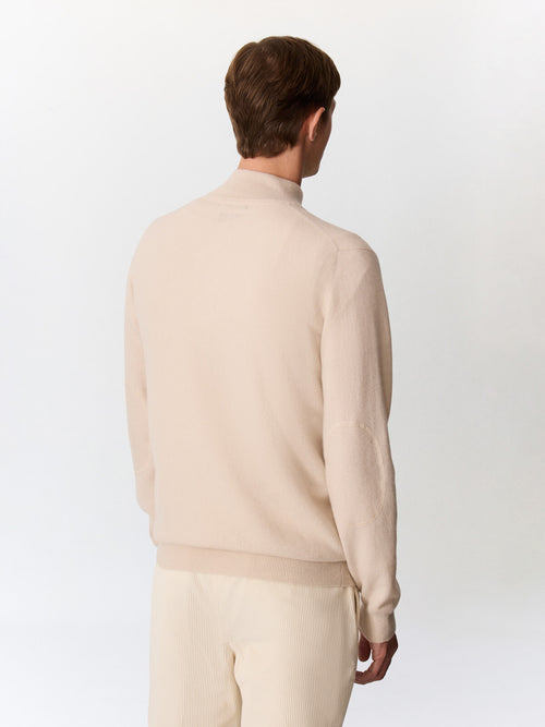 Pull col zippé en cachemire écru - Father & Sons   - 2 