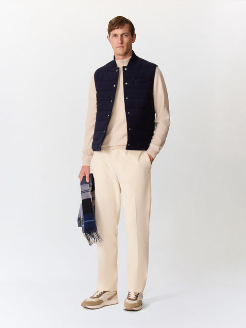 Pull col zippé en cachemire écru - Father & Sons   - 4 