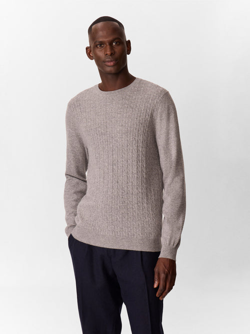 Pull col rond en cachemire gris - 1 - Father & Sons   - 10 