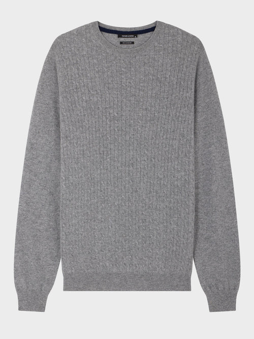 Pull col rond en cachemire gris - Father & Sons   - 1 