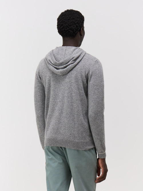 Pull à capuche en cachemire gris - 2 - Father & Sons   - 18 