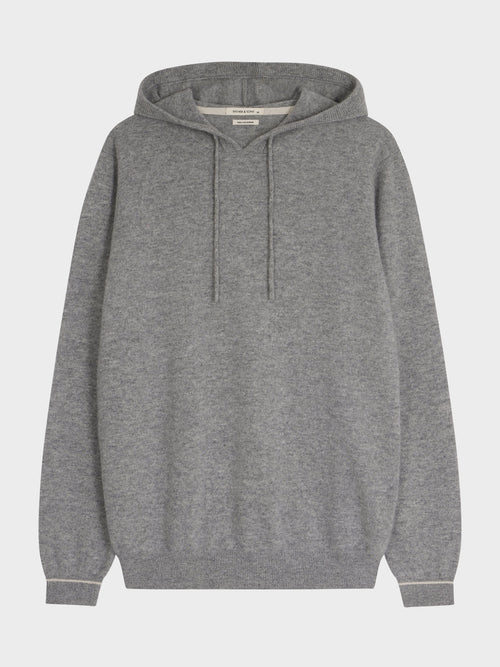 Pull à capuche en cachemire gris - Father & Sons   - 4 