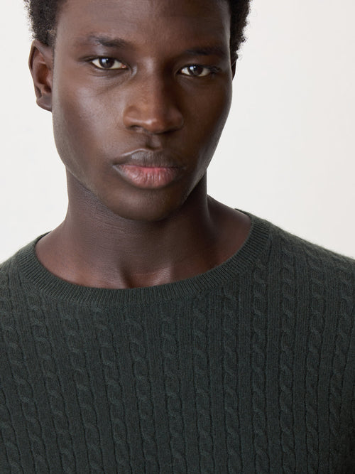 Pull col rond en cachemire kaki - Father & Sons   - 3 