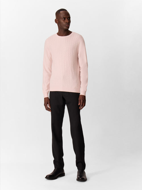 Pull col rond en cachemire rose - Father & Sons   - 5 