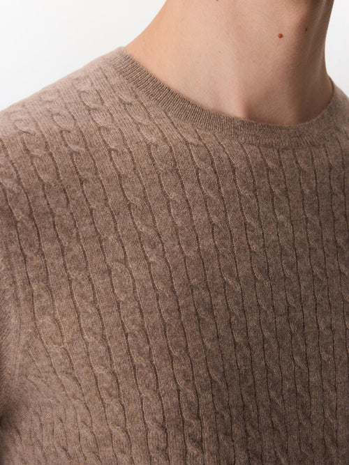Pull col rond en cachemire marron - Father & Sons   - 3 