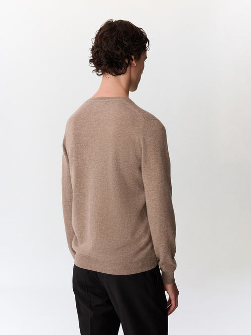 Pull col rond en cachemire marron - Father & Sons   - 2 