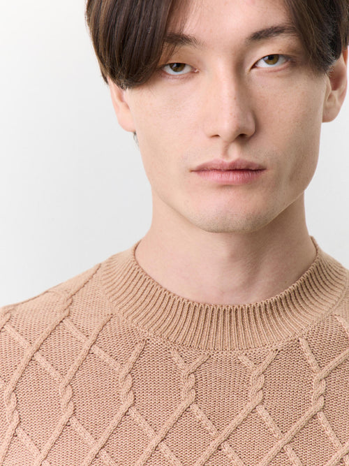 Pull col cheminée camel - Father & Sons   - 3 