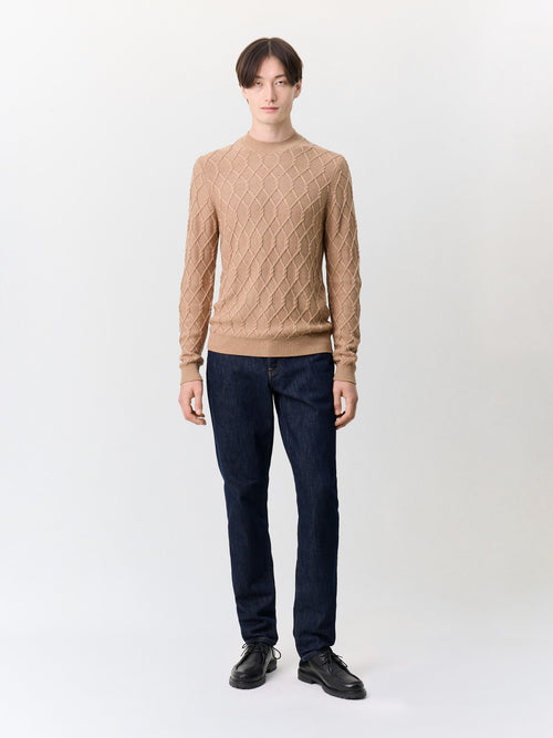 Pull col cheminée camel - Father & Sons   - 4 