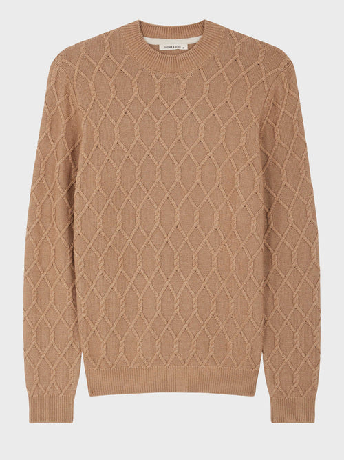 Pull col cheminée camel - 1 - Father & Sons   - 10 