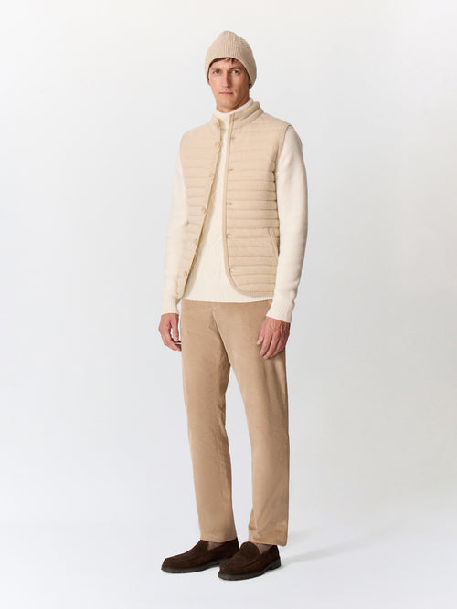 Pull col roulé en laine mélangée écrue - Father & Sons   - 4 