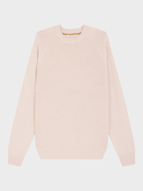 Pull col rond en laine mélangée beige - Father & Sons   - 4 