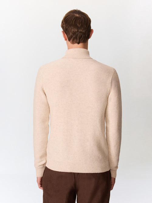 Pull col roulé en laine mélangée écrue - 2 - Father & Sons   - 2 