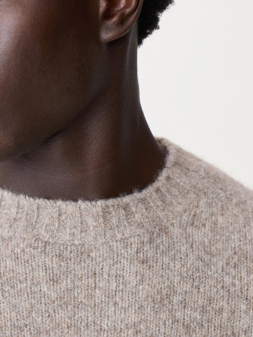 Pull col rond en laine mélangée grise - Father & Sons   - 4 