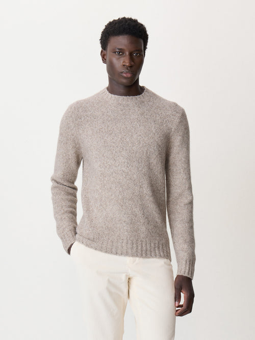 Pull col rond en laine mélangée grise - 1 - Father & Sons   - 18 
