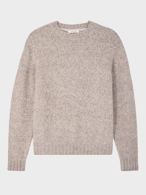 Pull col rond en laine mélangée grise - Father & Sons   - 5 