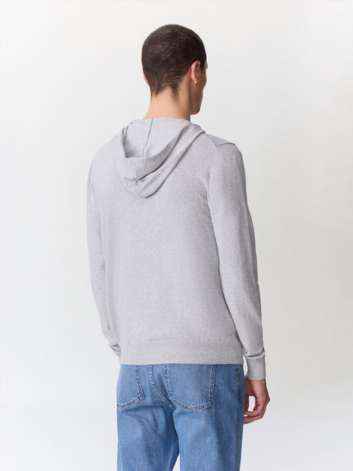 Gilet à capuche zippé en coton gris - 2 - Father & Sons   - 12 