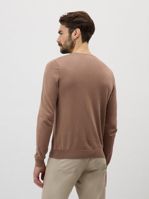 Pull col rond en coton et soie rose - 2 - Father & Sons   - 2 