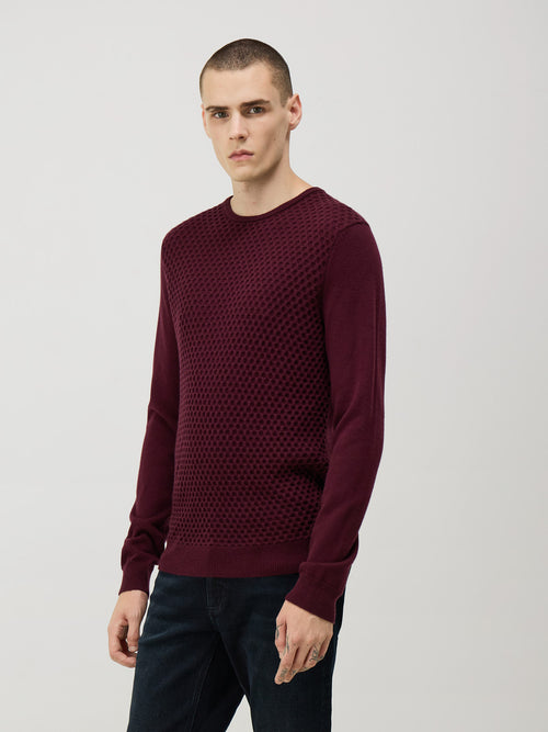 Pull col rond bordeaux - 1 - Father & Sons   - 2 