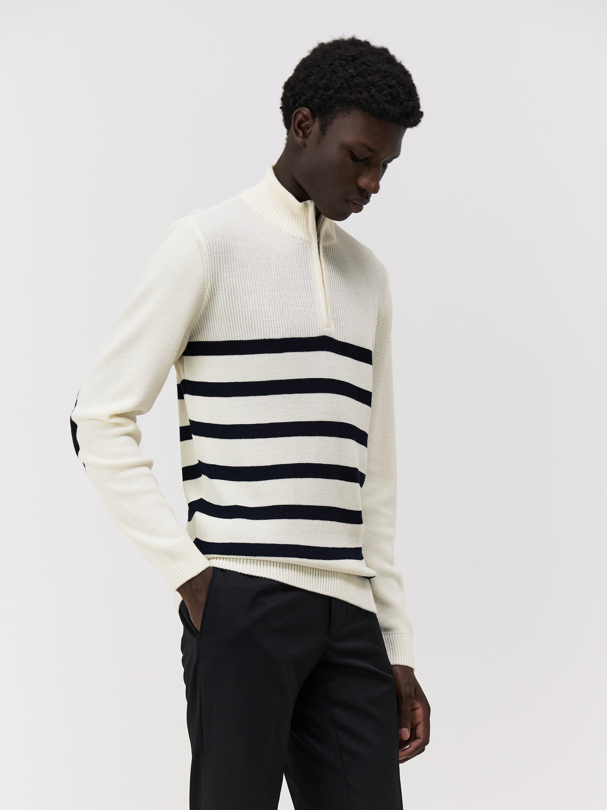 Pull à Col Zippé Rayures Pour Femme – Tendance Bohème Western été 2024, Manches Longues, Style Décontracté Chic