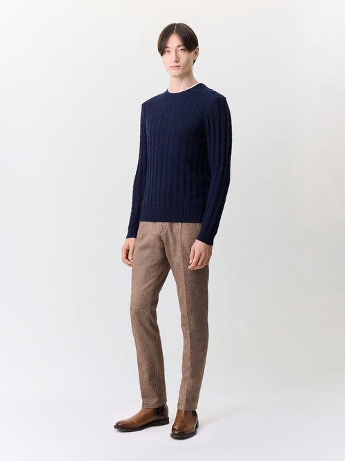 Pull col rond bleu indigo - Father & Sons   - 4 