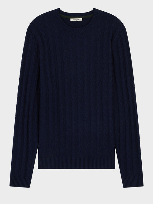 Pull col rond bleu indigo - 1 - Father & Sons   - 8 