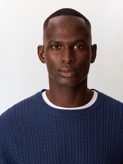 Pull col rond bleu jeans - Father & Sons   - 3 