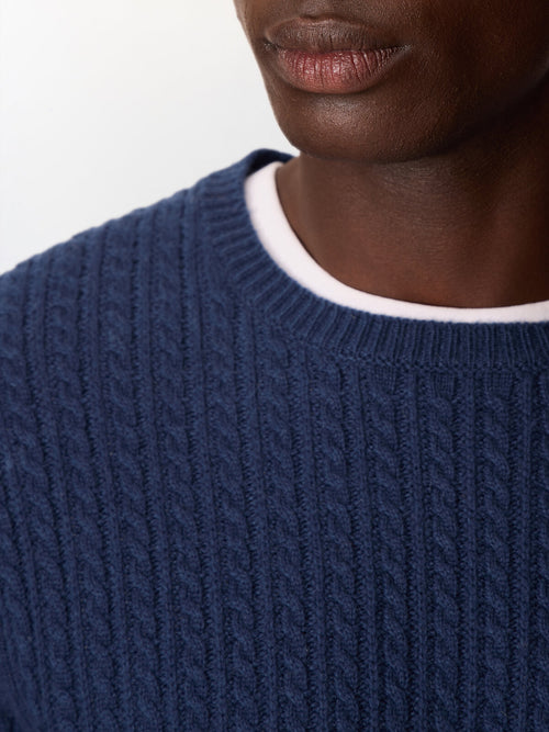 Pull col rond bleu jeans - Father & Sons   - 4 