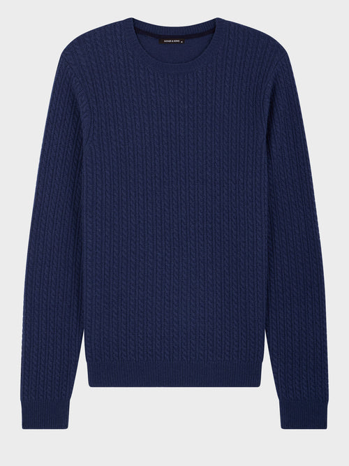 Pull col rond bleu jeans - Father & Sons   - 1 