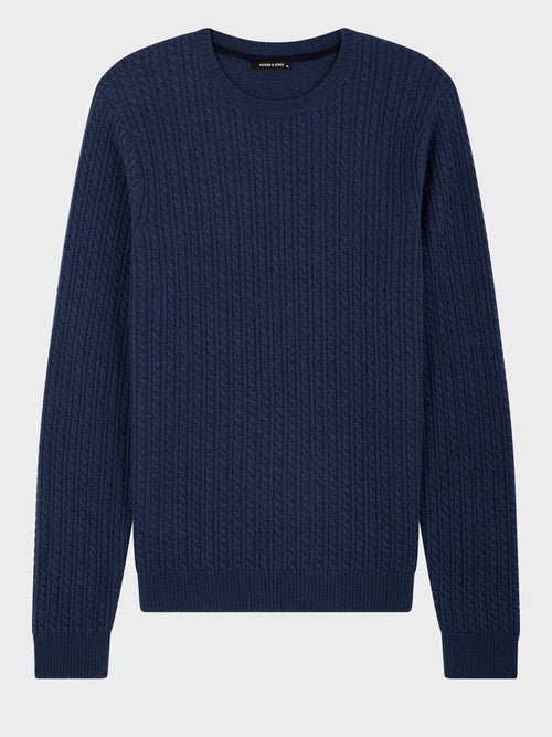 Pull col rond bleu jeans - Father & Sons   - 6 