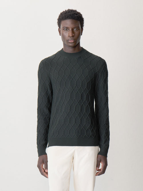 Pull col cheminée kaki - 1 - Father & Sons   - 11 