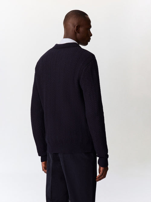 Pull col polo bleu marine - Father & Sons   - 2 
