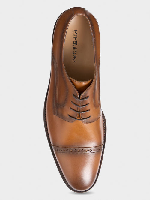 Derbies en cuir lisse cognac - 2 - Father & Sons   - 8 