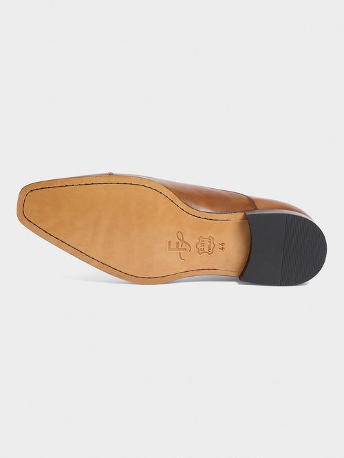 Richelieus en cuir lisse cognac - Father & Sons   - 3 