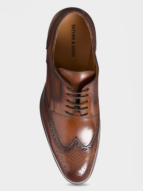 Derbies en cuir lisse cognac - 2 - Father & Sons   - 8 