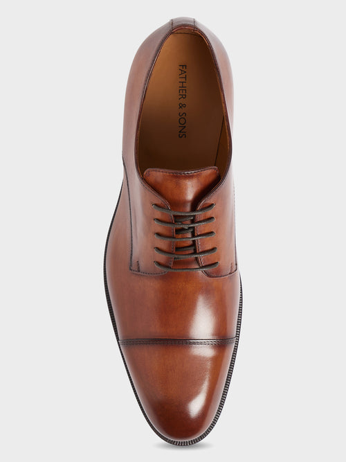 Derbies en cuir lisse cognac - 2 - Father & Sons   - 7 