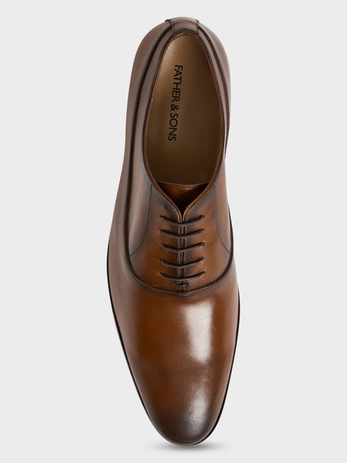 Richelieus en cuir lisse cognac - 2 - Father & Sons   - 6 