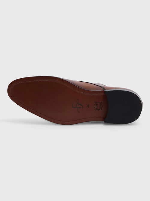 Chaussures à boucles en cuir lisse cognac - Father & Sons   - 3 