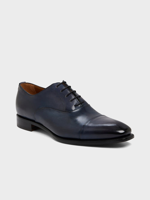 Richelieus en cuir lisse bleu marine - 1 - Father & Sons   - 8 