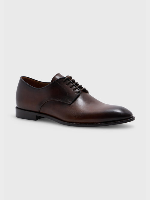 Derbies en cuir lisse marron - 1 - Father & Sons   - 10 