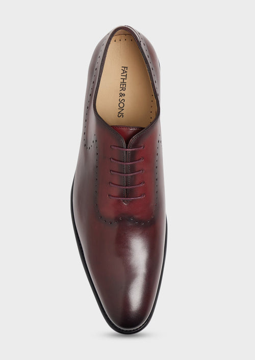 Richelieus en cuir lisse bordeaux - 2 - Father & Sons   - 13 