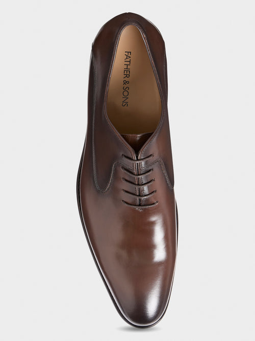 Richelieus en cuir lisse marron - 2 - Father & Sons   - 11 
