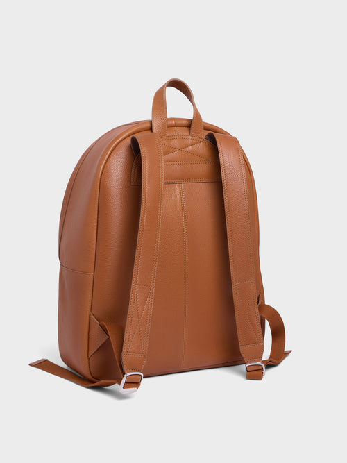 Sac à dos en cuir grainé cognac - 2 - Father & Sons   - 15 