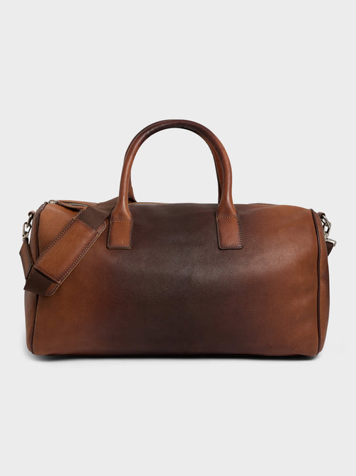 Sac 48h en cuir patiné cognac Father Sons - Main Image