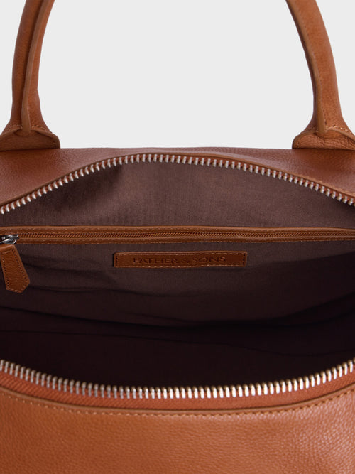 Sac 48h en cuir grainé cognac - Father & Sons   - 3 
