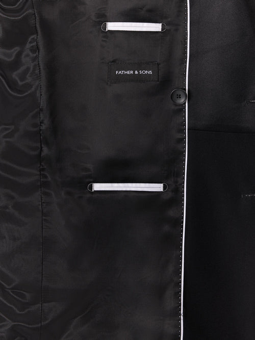 Smoking croisé regular en laine noire - Father & Sons   - 7 