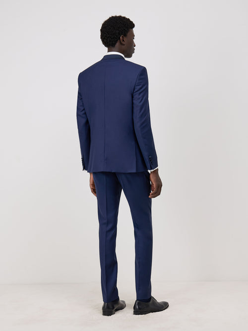 Smoking Slim en laine unie bleu indigo - 2 - Father & Sons   - 3 