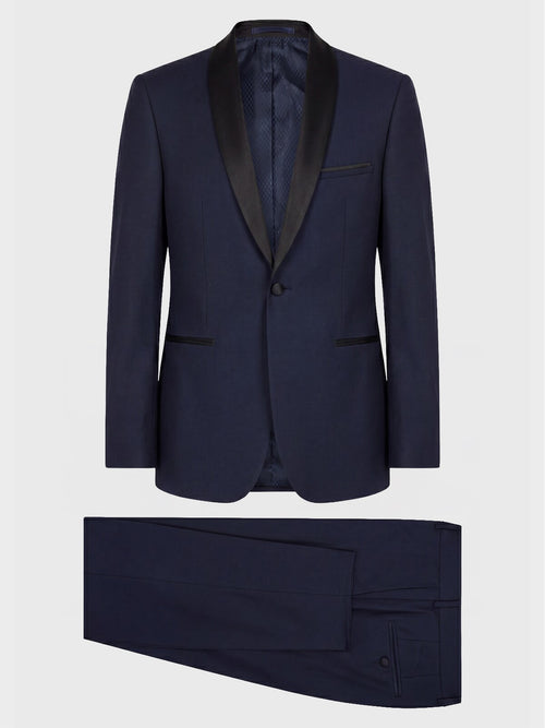 Smoking Slim en laine unie bleu marine - 1 - Father & Sons   - 12 